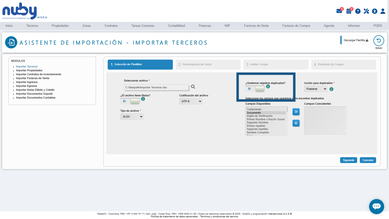 Activar "Gestionar Registros Duplicados"