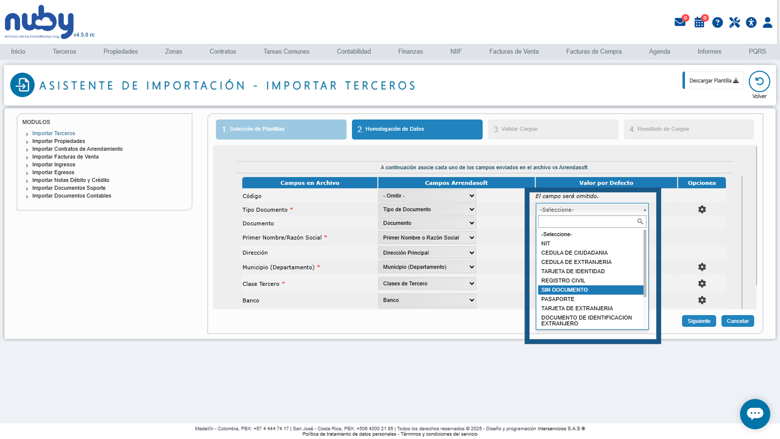Definir "Valor por Defecto" para Campos Obligatorios