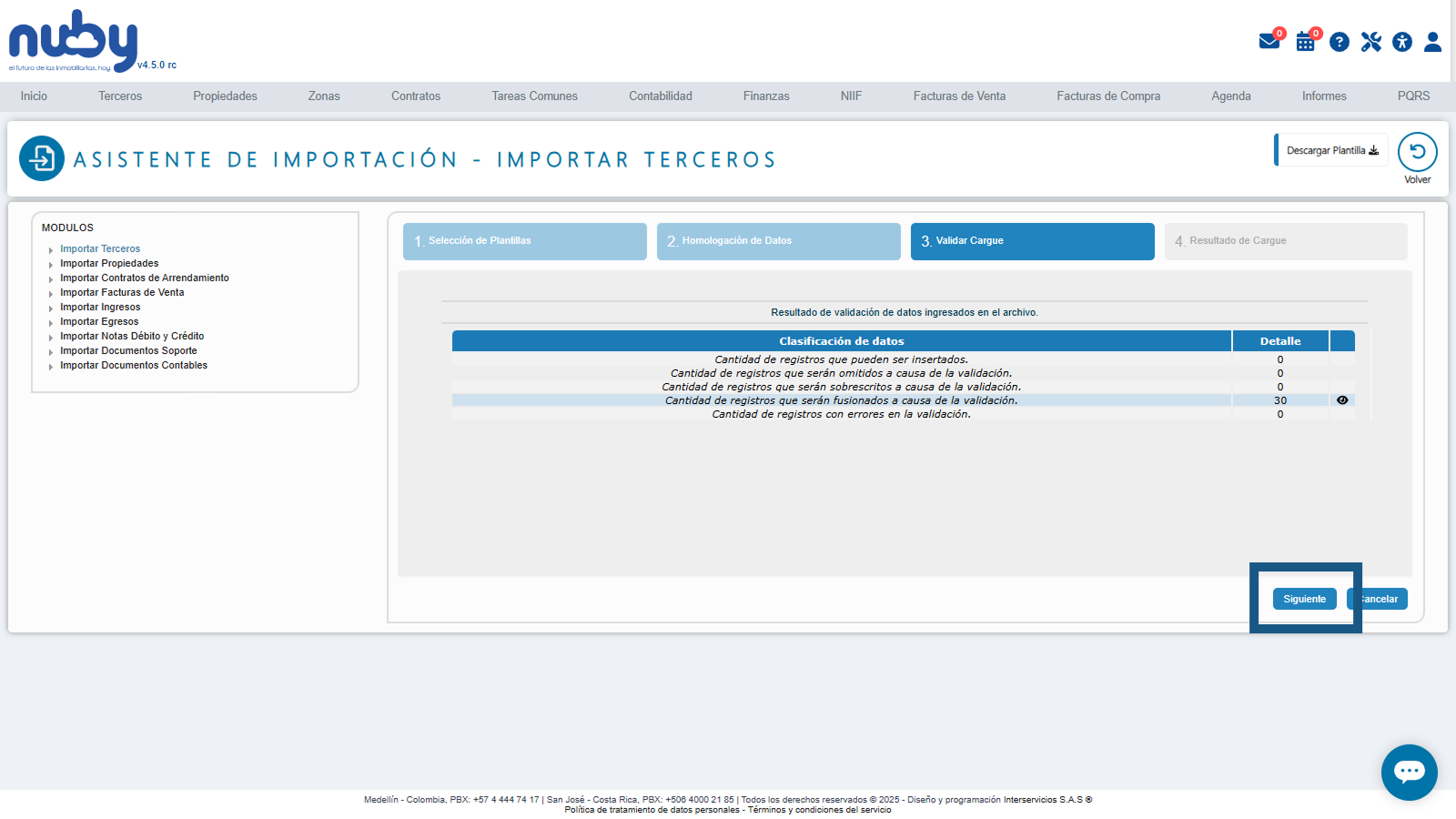 Iniciar la Importación