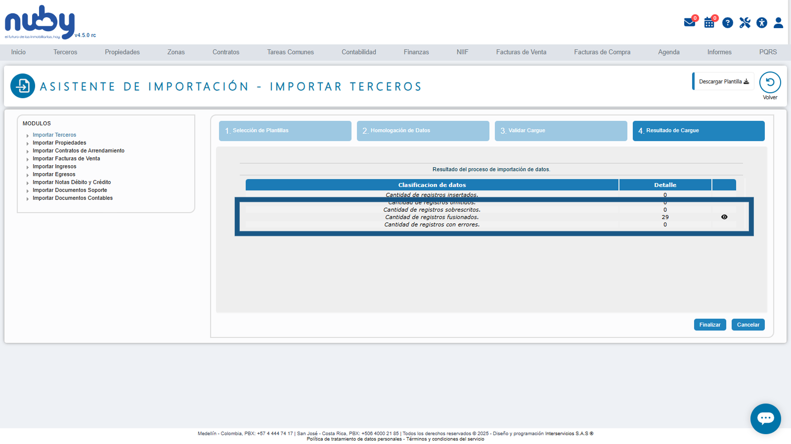 Revisar el Resultado de la Importación