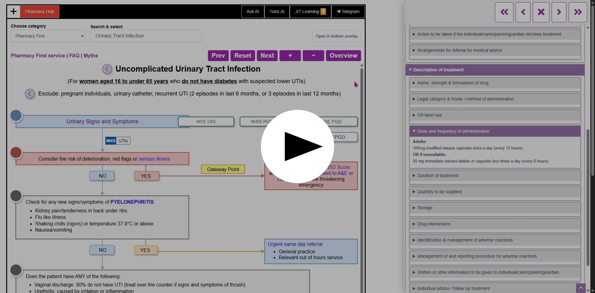 Review the clinical conditions where this PGD applies