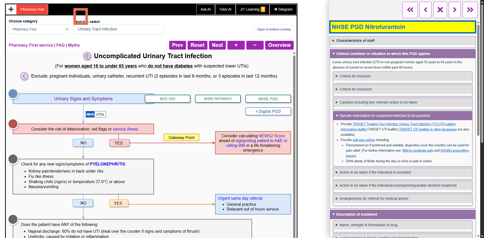 Collapse the clinical condition section for a clearer view