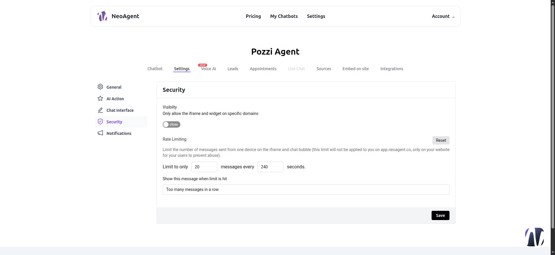 Security Settings