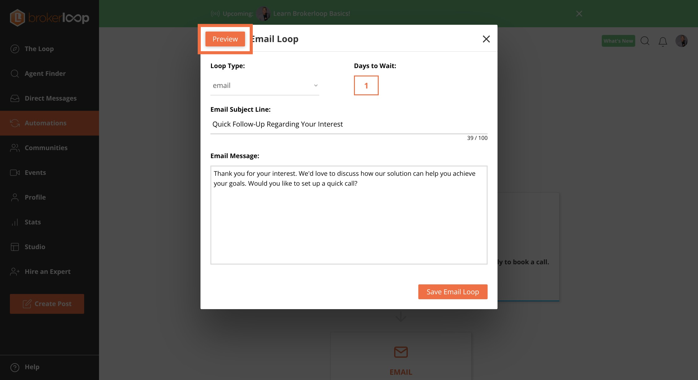 Click Preview button