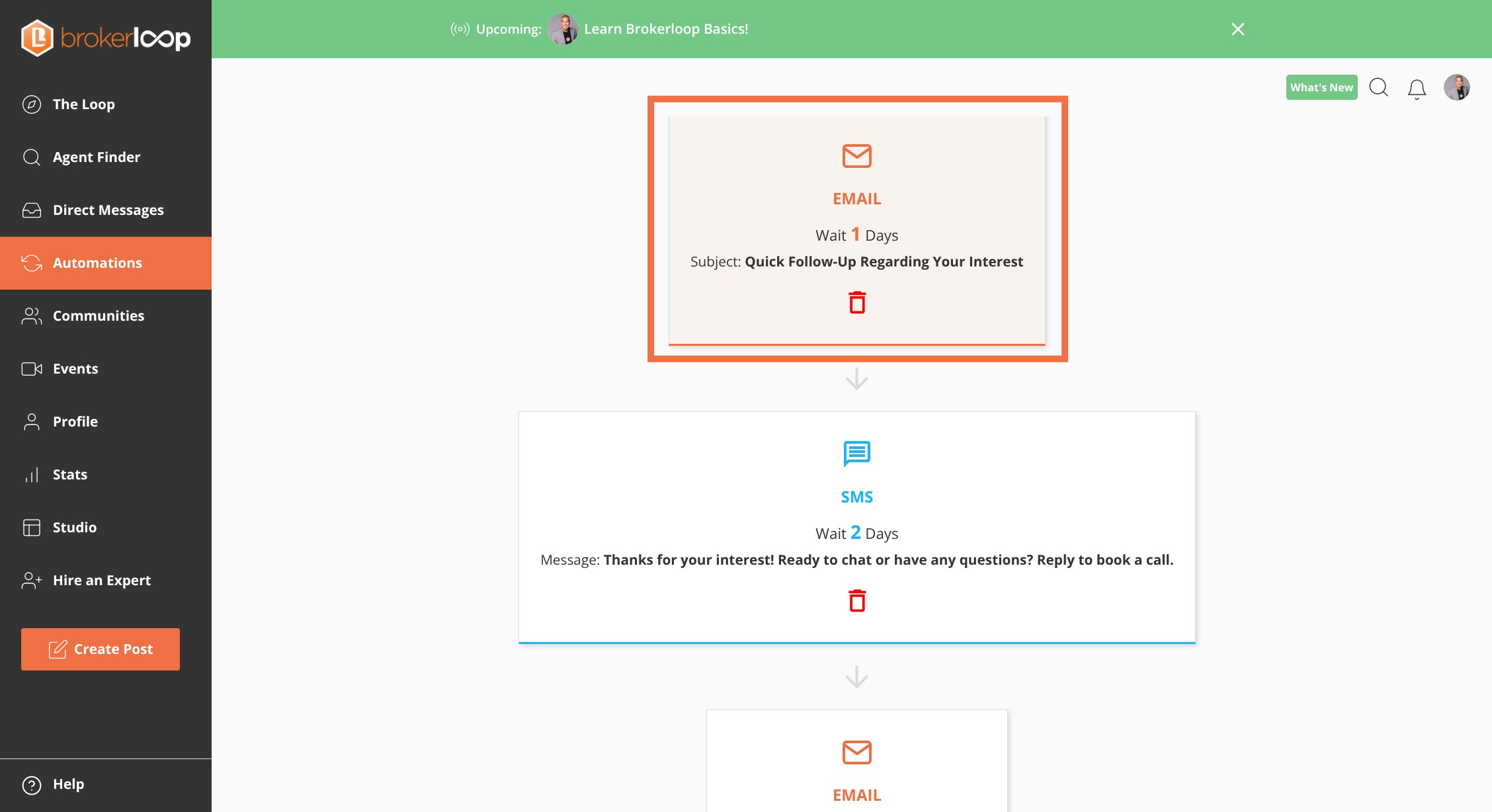 Click Email Sequence to make edits