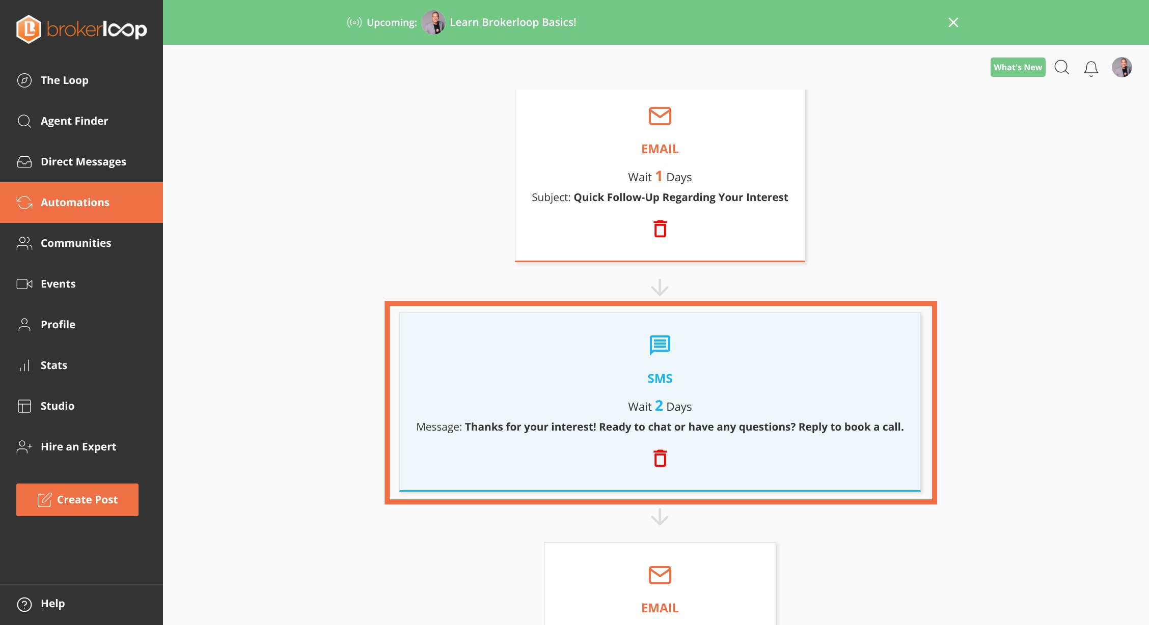 Click Email Sequence to make edits
