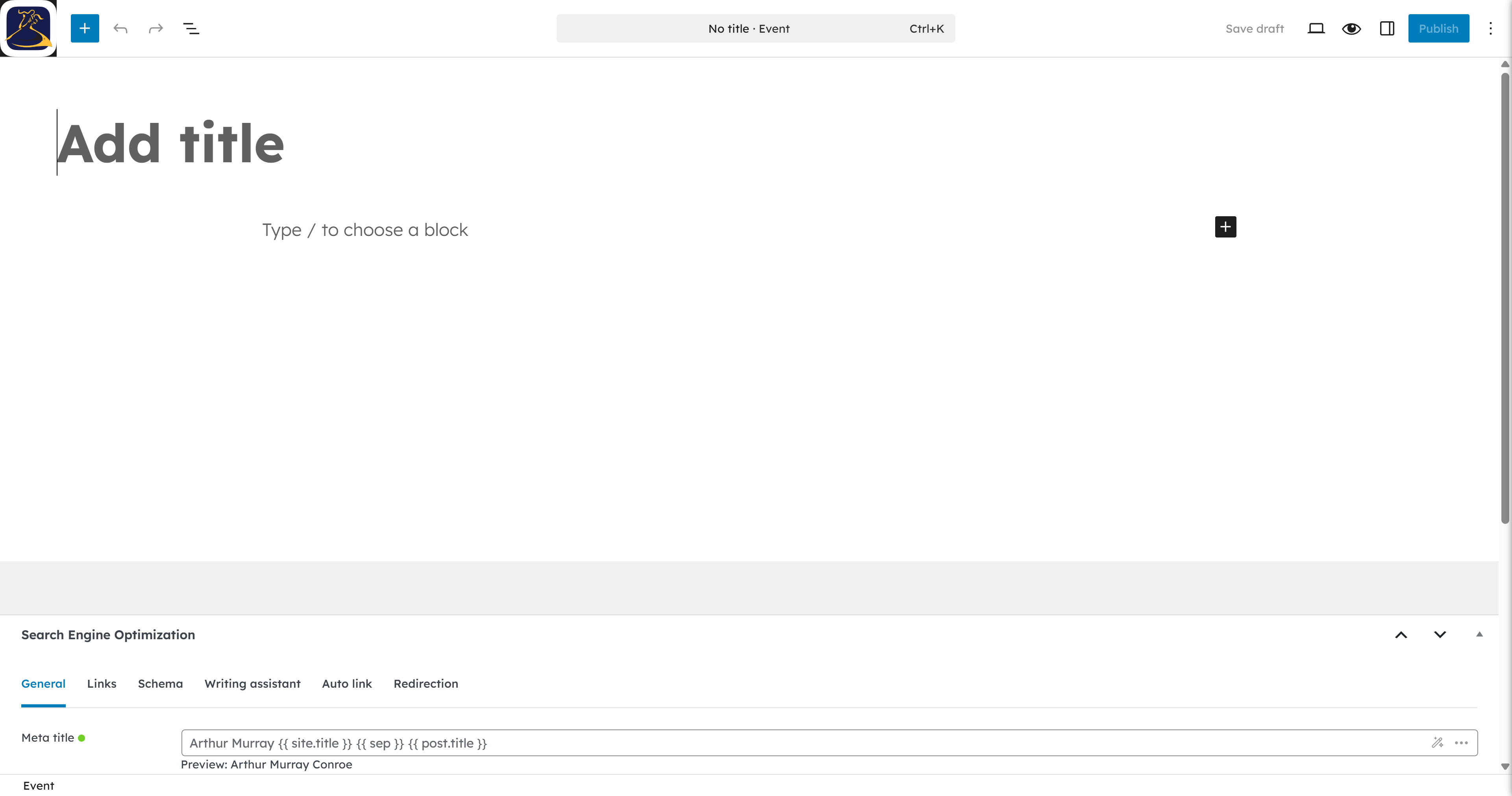 Click the Add title field to begin typing.