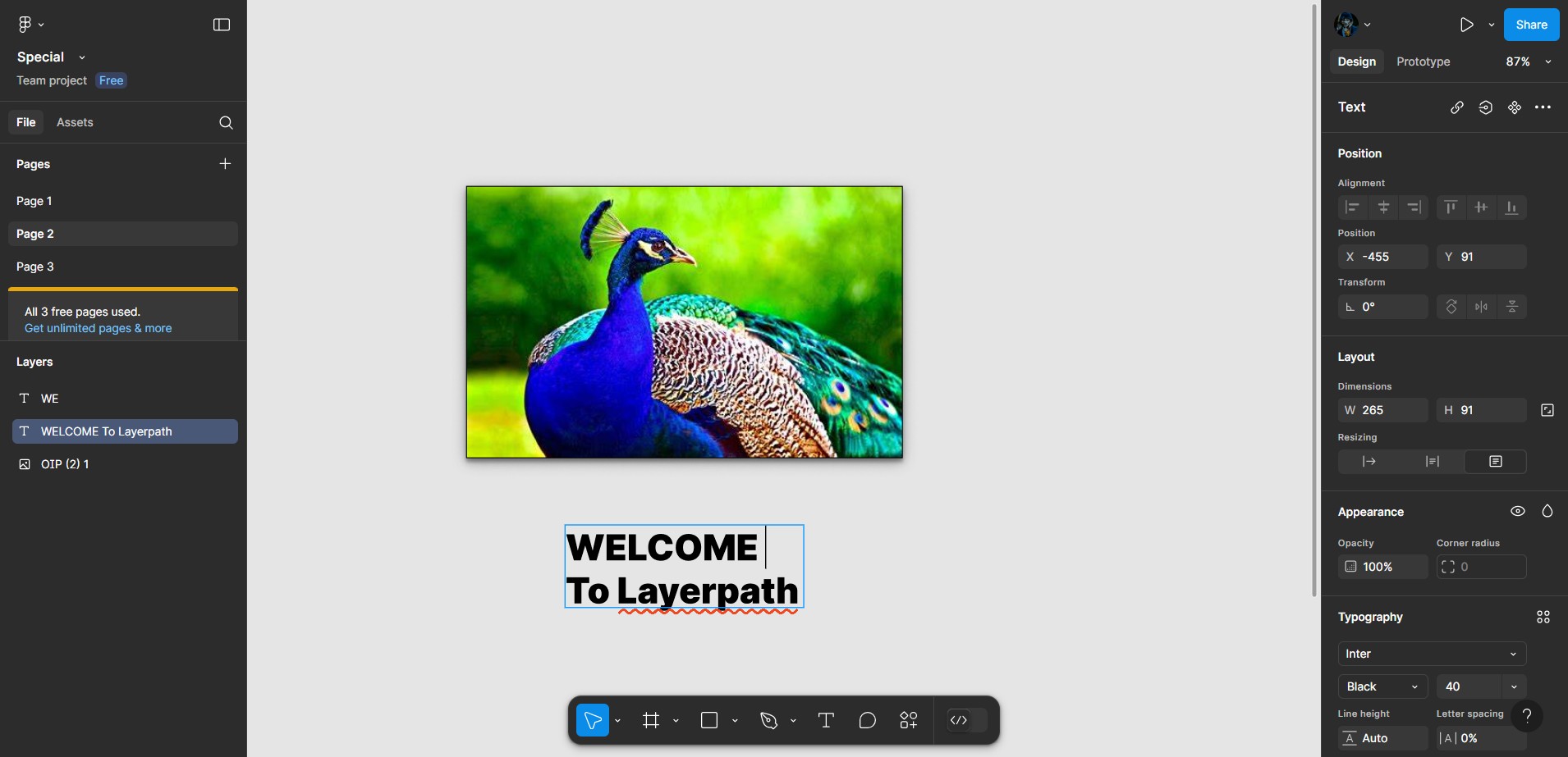 how to change text size in figma