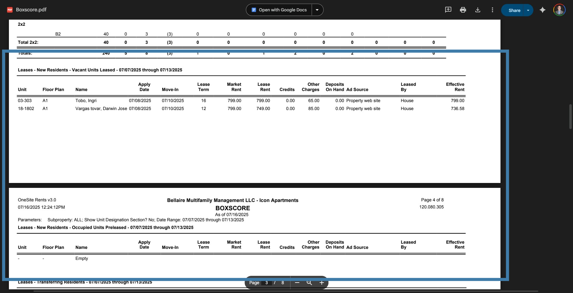 Applications section
