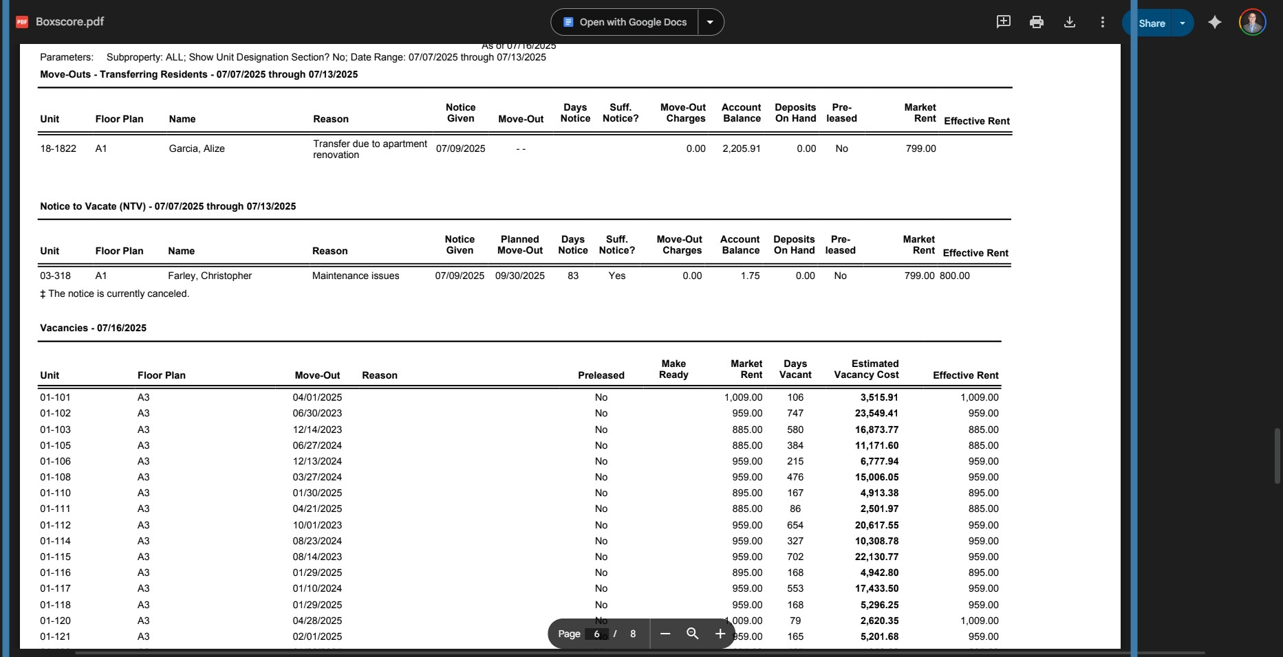 Notice / Evictions / Skips